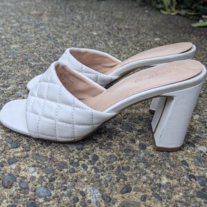 White Quilted Women's Heels